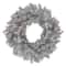 24" Pre-Lit Silver Tinsel Artificial Christmas Wreath